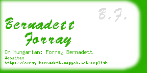 bernadett forray business card